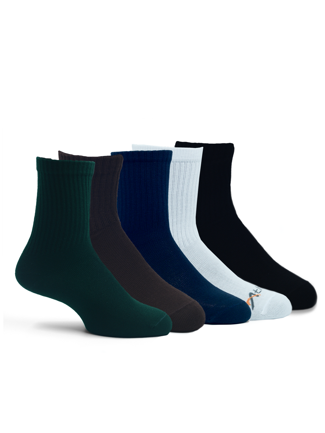 Media blanca, azul, negra, verde y cafe colegial