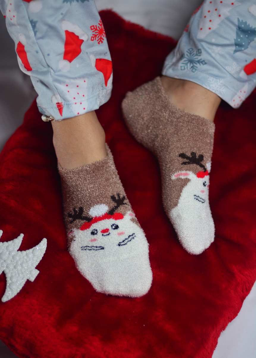 Media deNavidad talonera chenille cafe